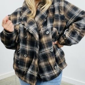 POL plaid jacket